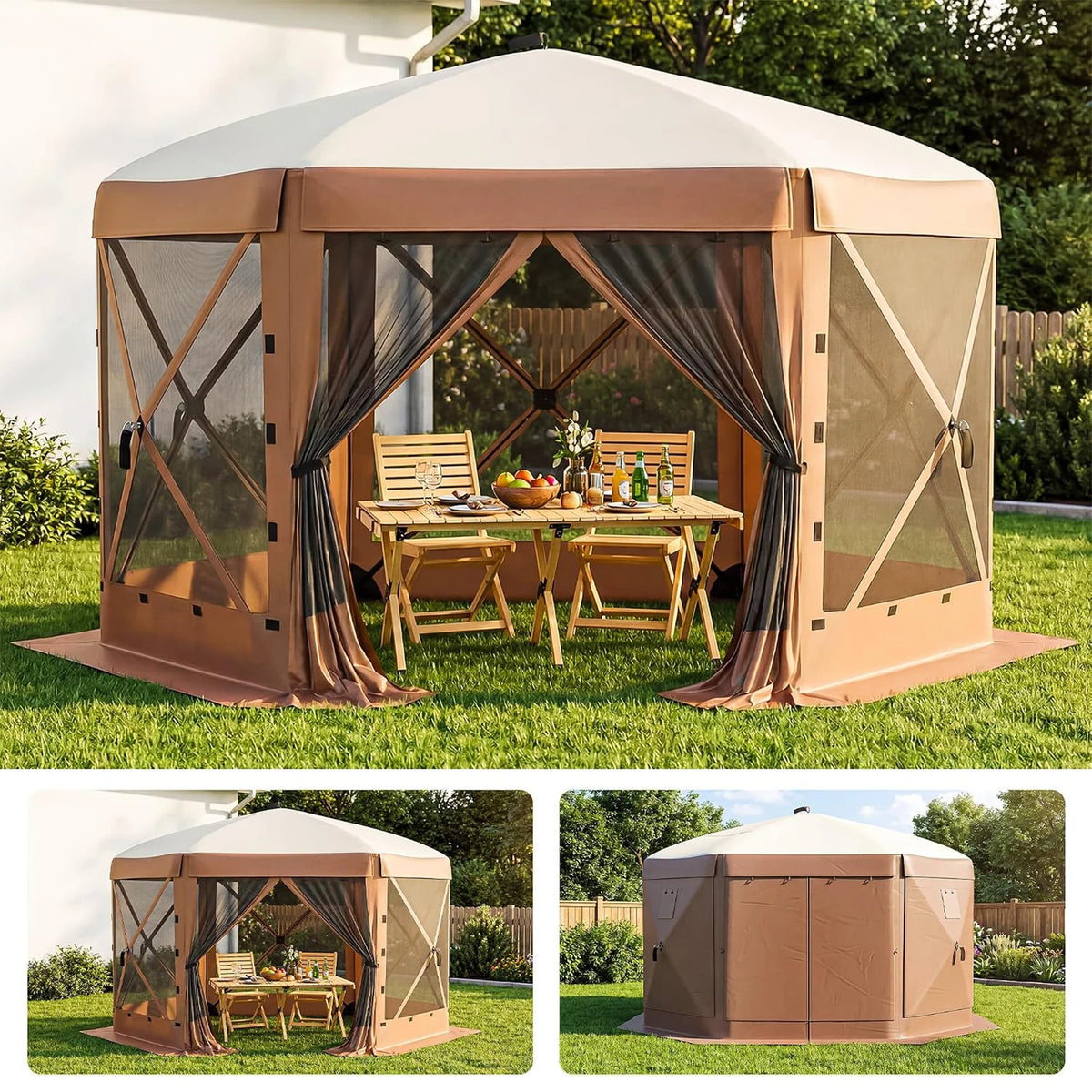 HiMISS Pop Up Gazebo Screen Tent With Removable Wind Walls