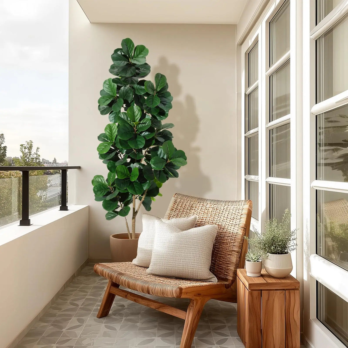Realistic Artificial Fiddle Leaf Fig Tree For Modern Home Decor