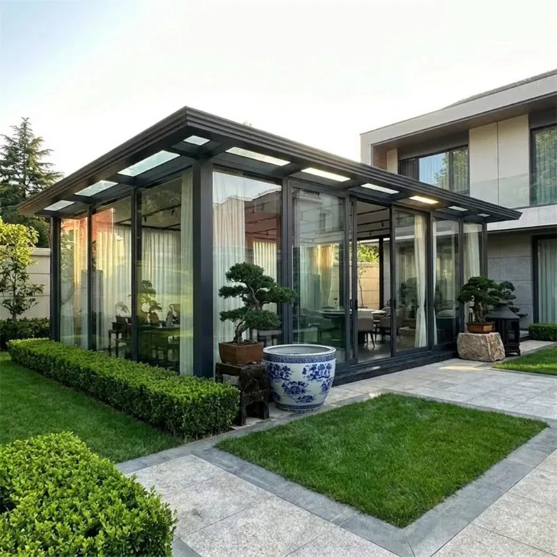 Aluminum Glass Sunroom Conservatory For Outdoor Courtyard Use