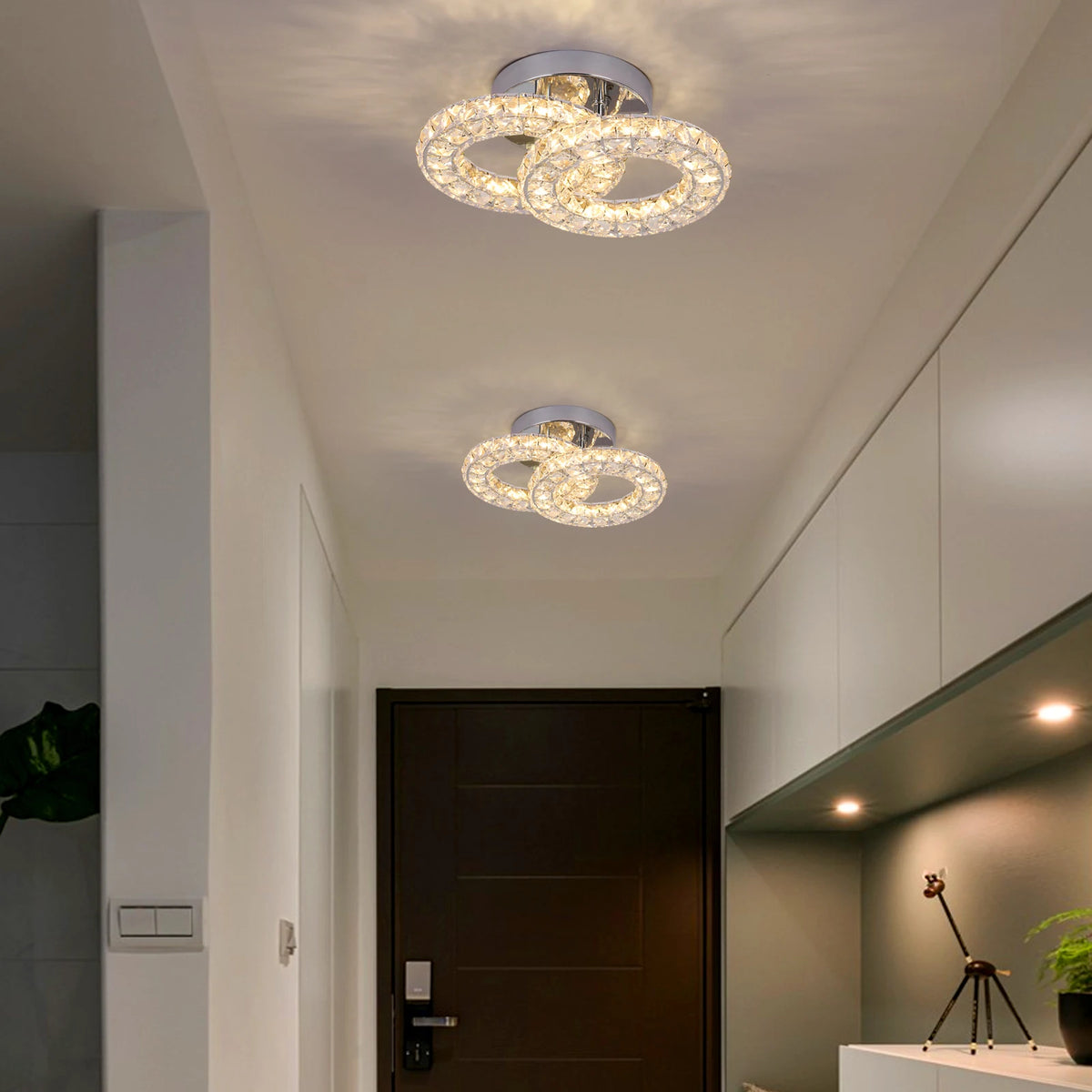 GreeLustr Modern Luxury Crystal Ceiling Lamp Chandelier Dining Living Room LED Indoor Lighting Fixture Home Decor Bedroom