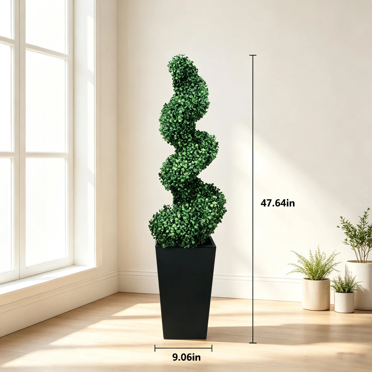 Olitree Artificial Boxwood Spiral Topiary Trees With Planters