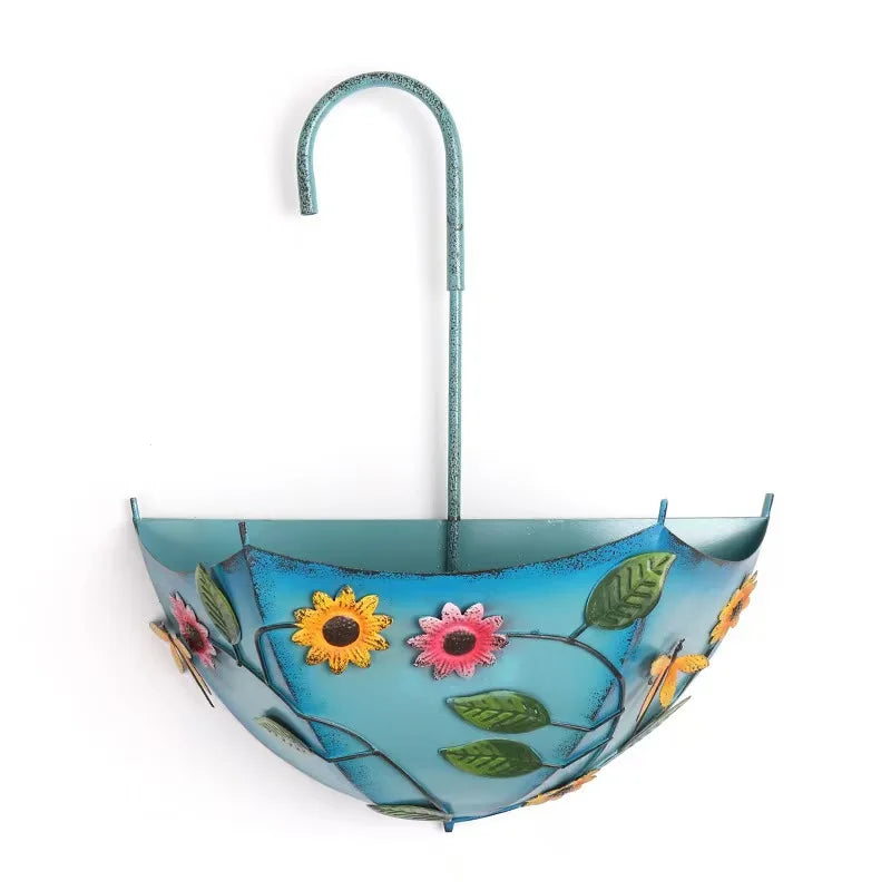 Farmhouse Umbrella Shaped Metal Wall Mounted Hanging Planter