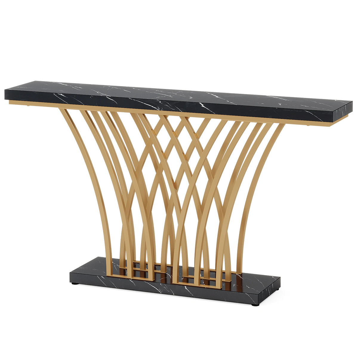 Tribesigns Modern Metal Console Table with Grid Base for Entryway