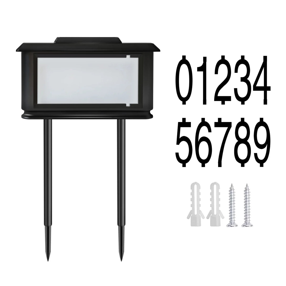 Solar Outdoor Address Sign Light With Stake Dual Light Modes