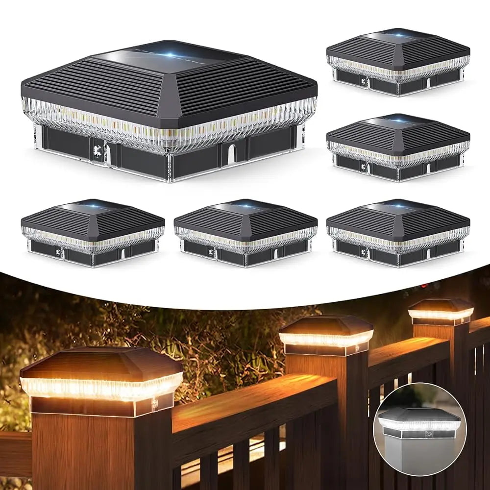 KPSTEK Solar Post Cap Lights With Automatic Outdoor Lighting