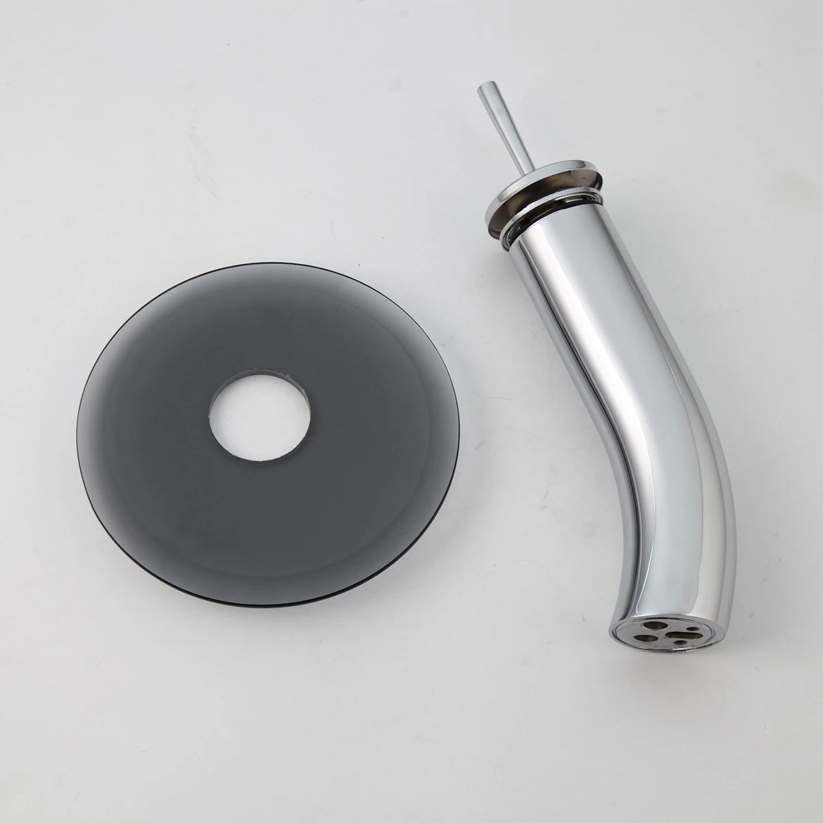 MEKKHALA Tempered Glass Vessel Sink With Waterfall Faucet Mixer