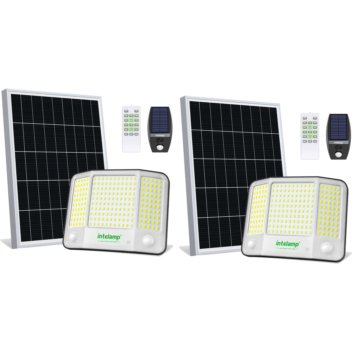 Intelamp Solar Street Flood Light With Dual Motion Sensors