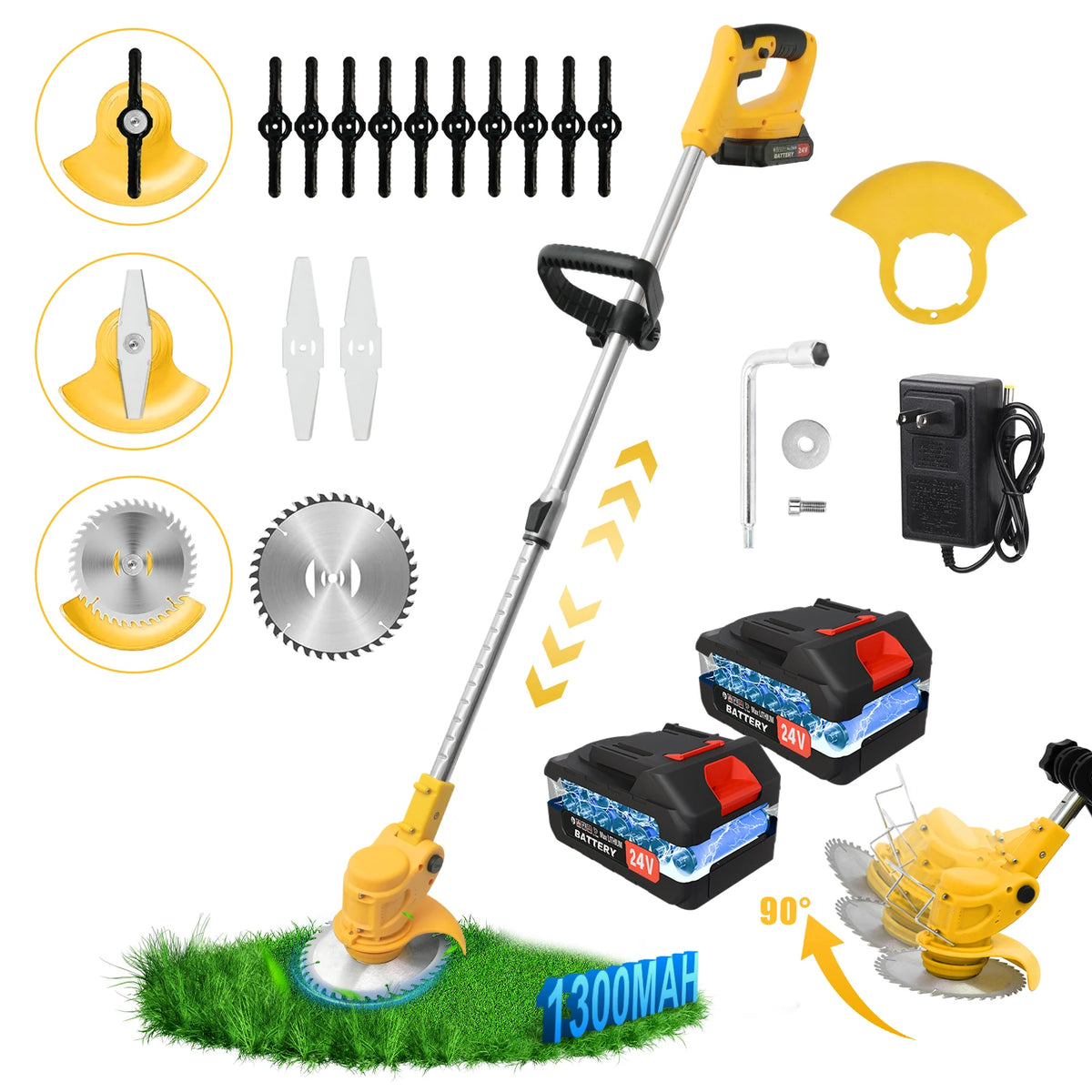Cordless Brushless Electric Lawn Mower And Grass Trimmer Tool