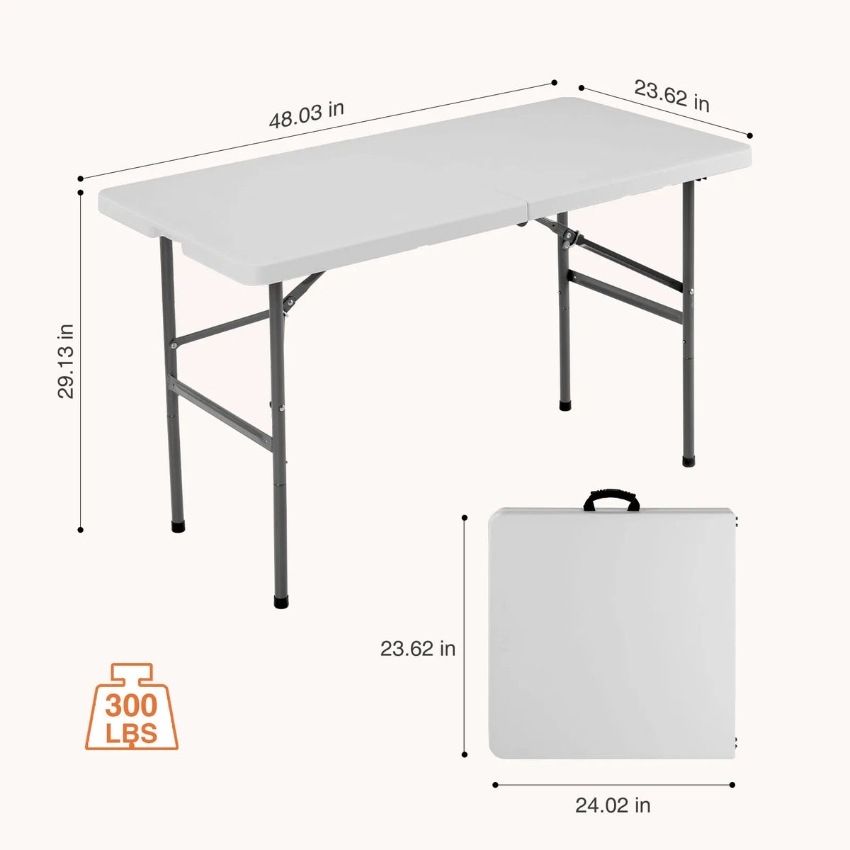 JHK Portable Folding Outdoor Indoor Table With Carrying Handle