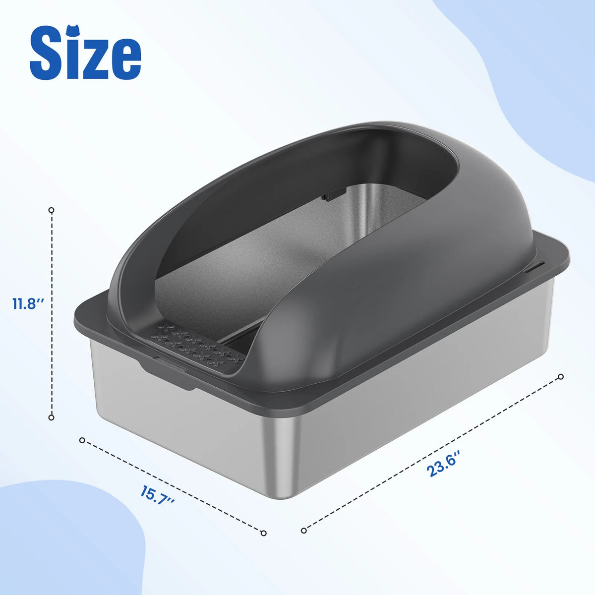 Stainless Steel Cat Litter Box With Lid And Odor Resistant