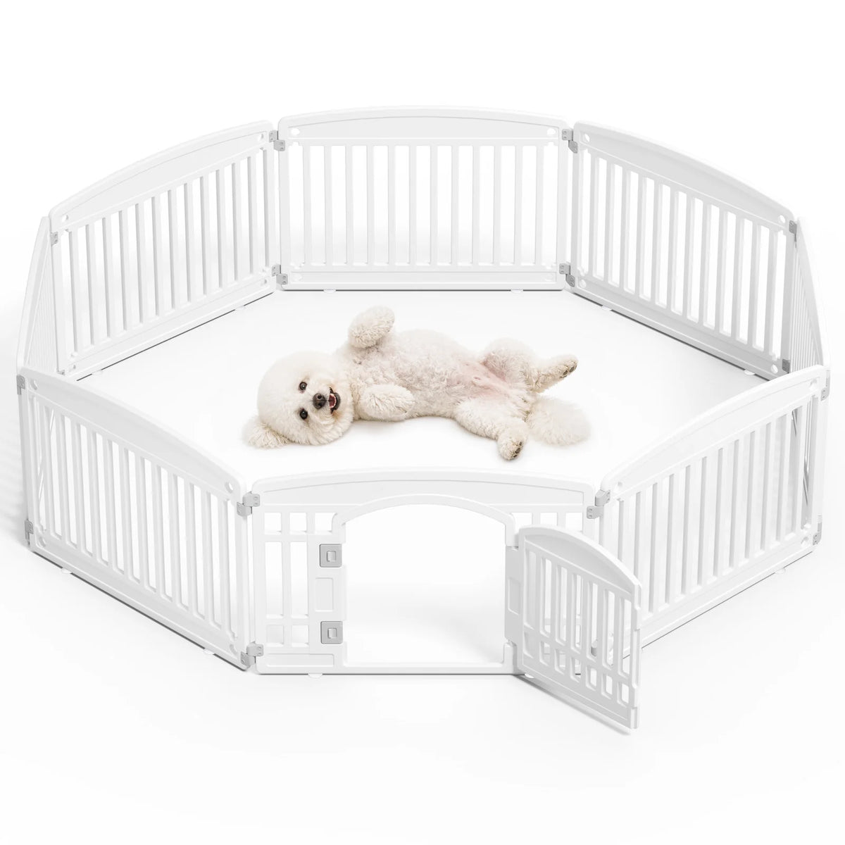 JHK Plastic Dog Playpen Expandable Indoor Outdoor Pet Fence
