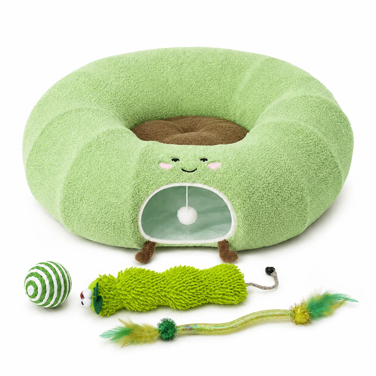 Convertible Cat Tunnel Bed With Removable Cushion And Play Hideaway