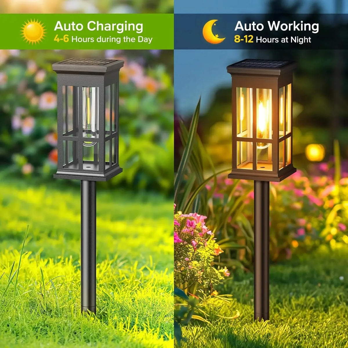 Solar Pathway Lights Outdoor Waterproof Landscape Lighting