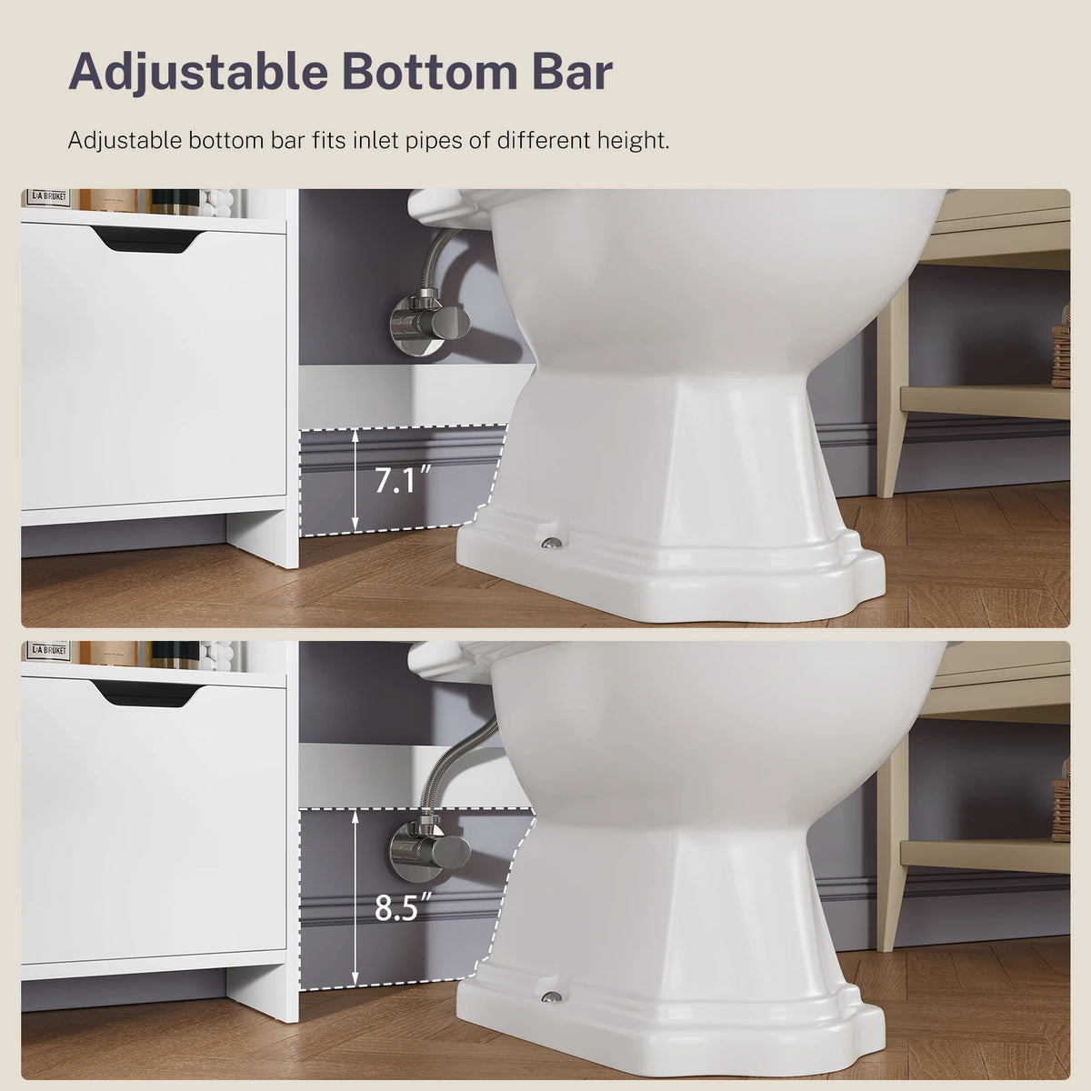 Freestanding Bathroom Over Toilet Storage Cabinet With Wood Drawers