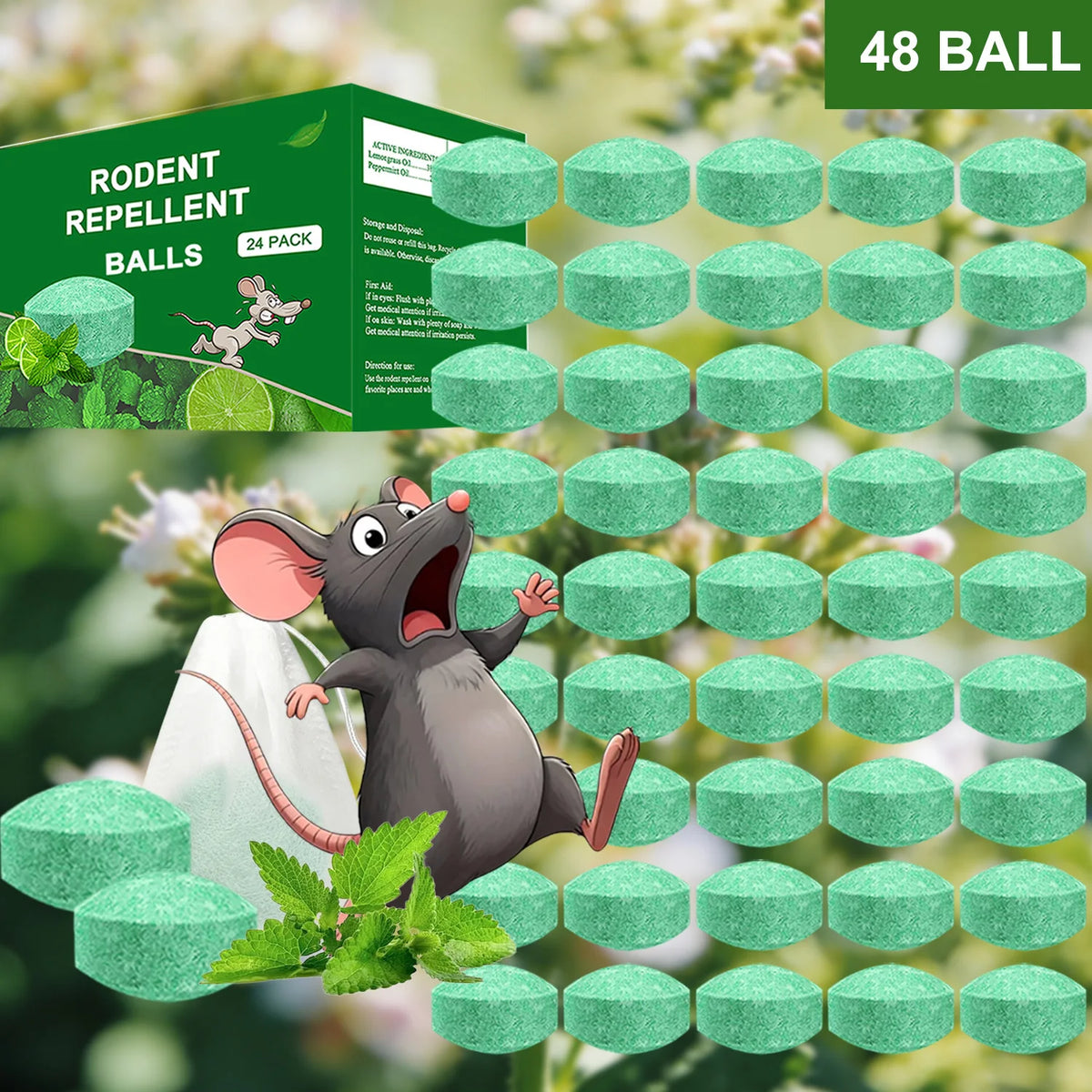 Natural Peppermint Rodent Repellent Balls For Home And Garden
