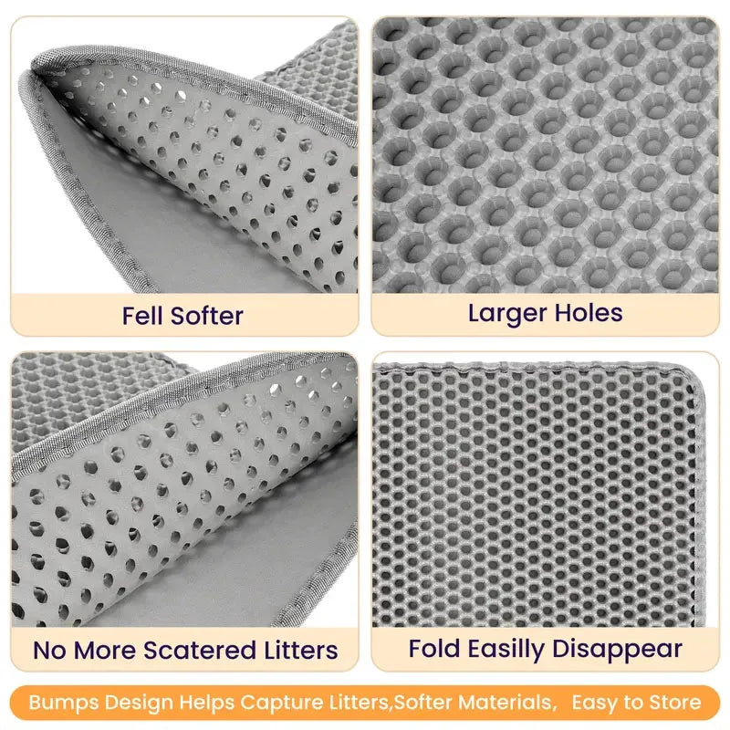 Waterproof Foldable EVA Cat Litter Trapping Mat For Pets