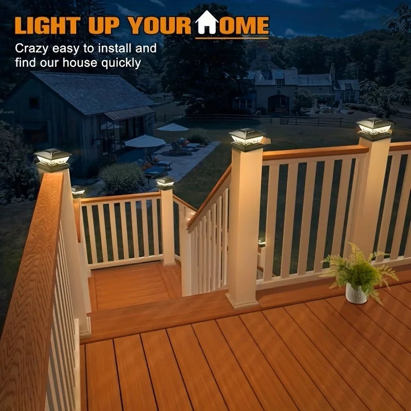 KPSTEK Solar LED Fence Gate Pillar Light For Outdoor Gardens