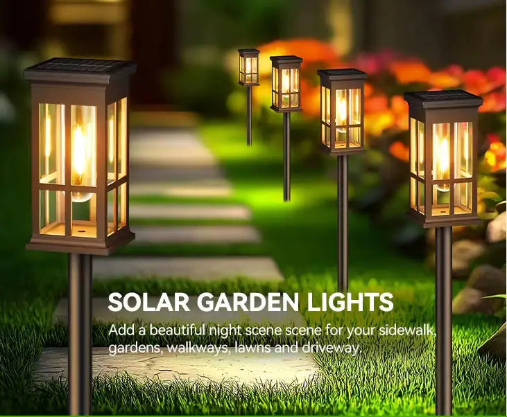 Solar Pathway Lights Outdoor Waterproof Landscape Lighting