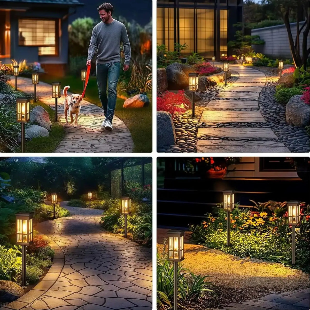 Solar Pathway Lights Outdoor Waterproof Landscape Lighting