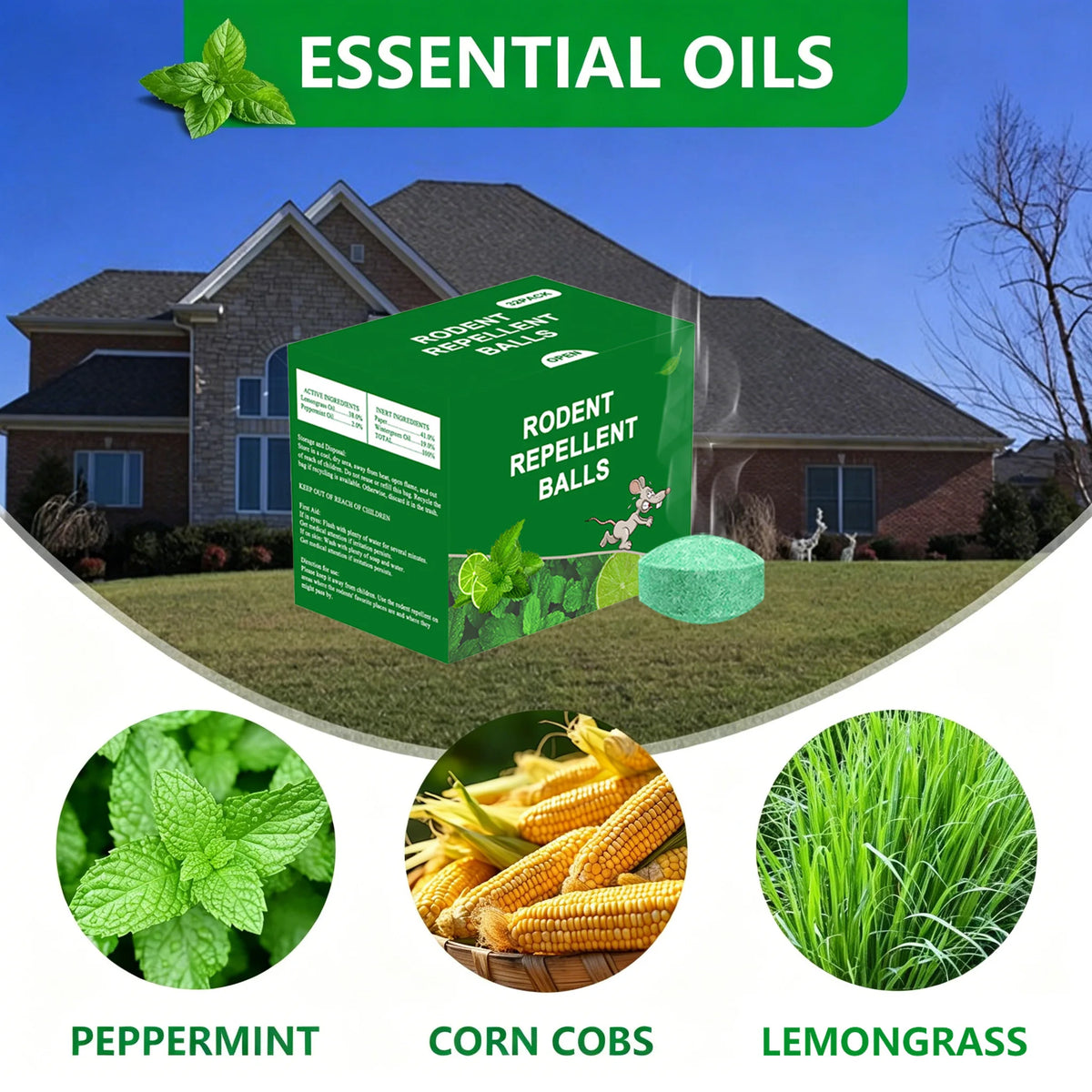 Natural Peppermint Rodent Repellent Balls For Home And Garden