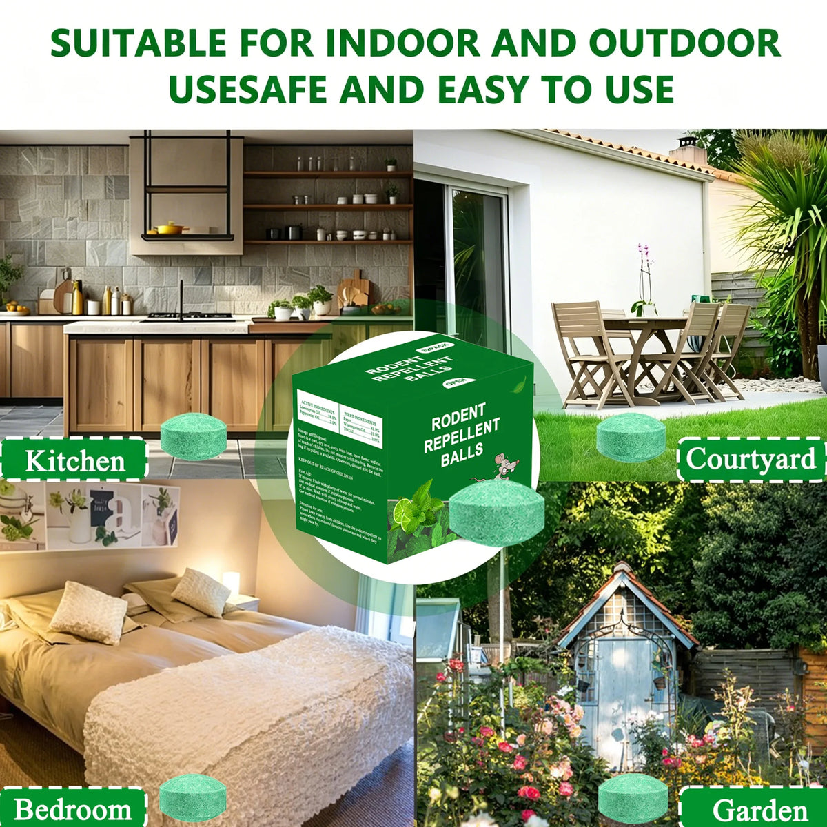 Natural Peppermint Rodent Repellent Balls For Home And Garden