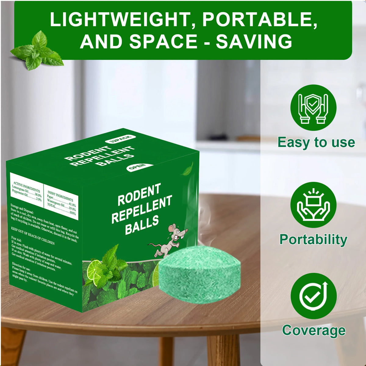 Natural Peppermint Rodent Repellent Balls For Home And Garden