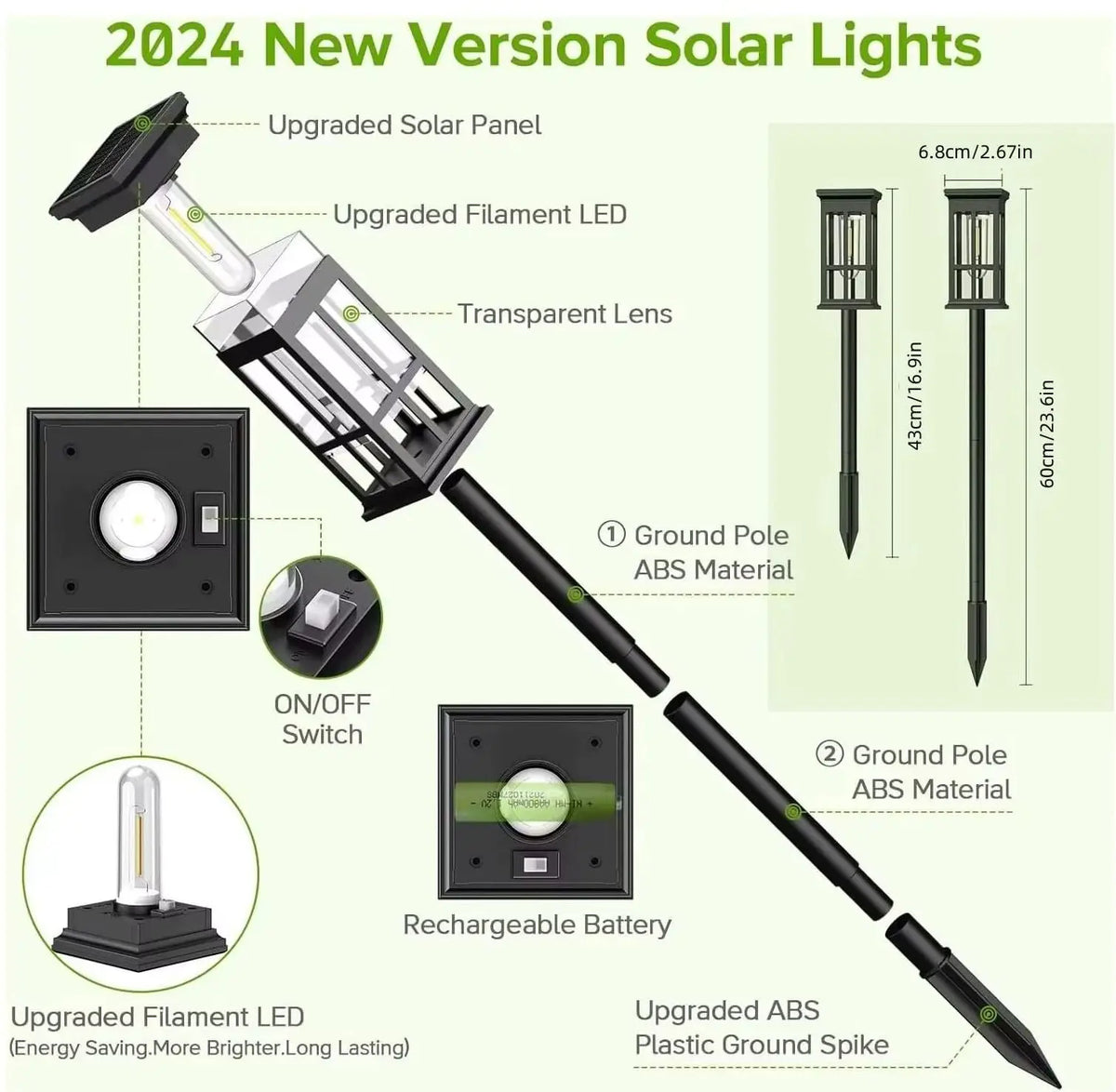 Solar Pathway Lights Outdoor Waterproof Landscape Lighting
