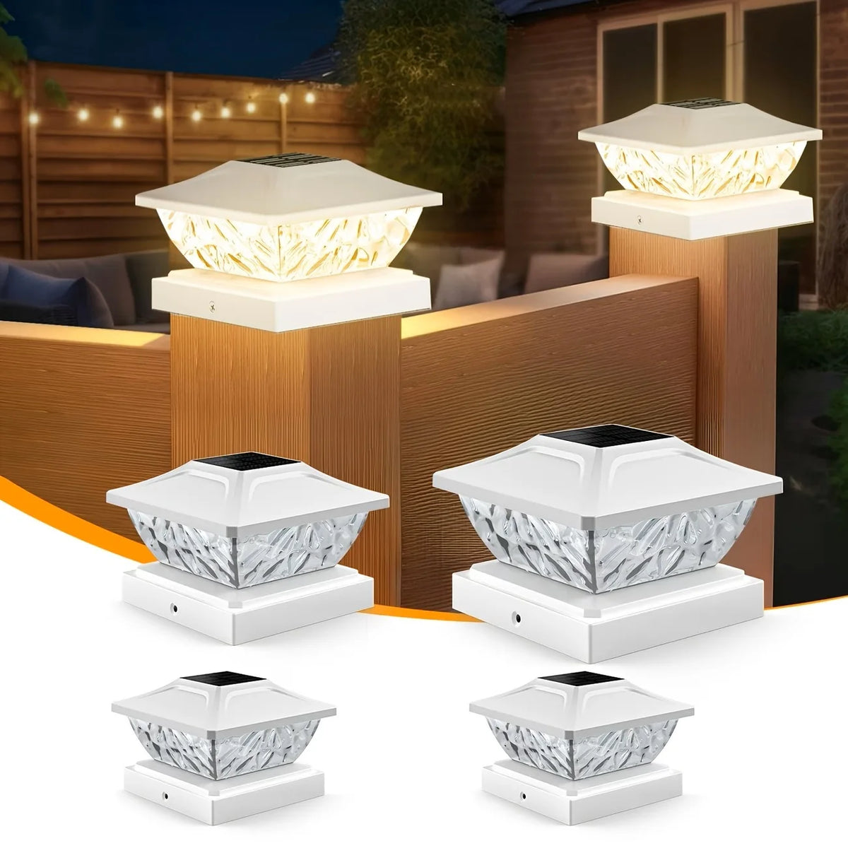 KPSTEK Solar LED Fence Gate Pillar Light For Outdoor Gardens