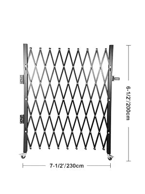Single Folding Steel Security Gate Expandable Accordion Door