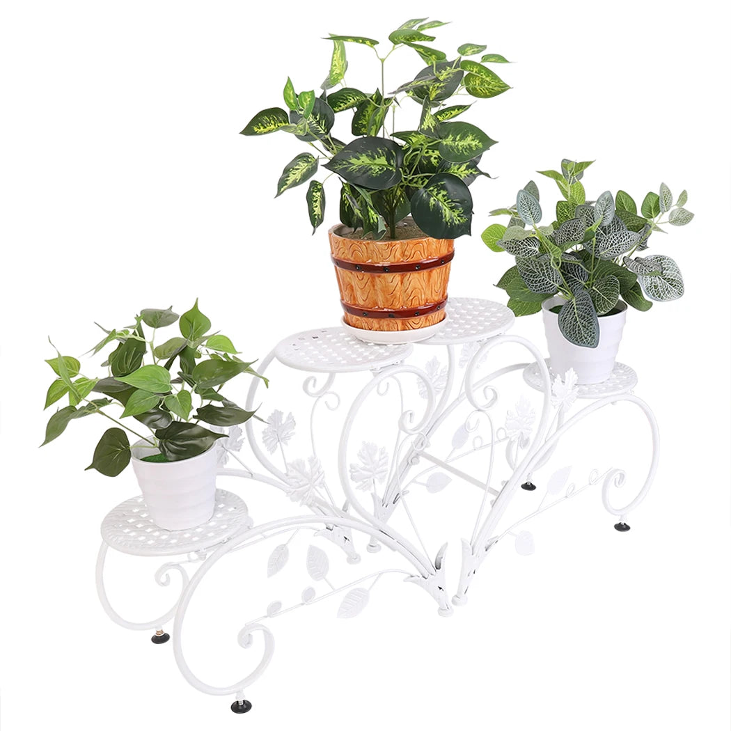 Wisfor Four Tier Metal Plant Stand For Indoor Outdoor Planters