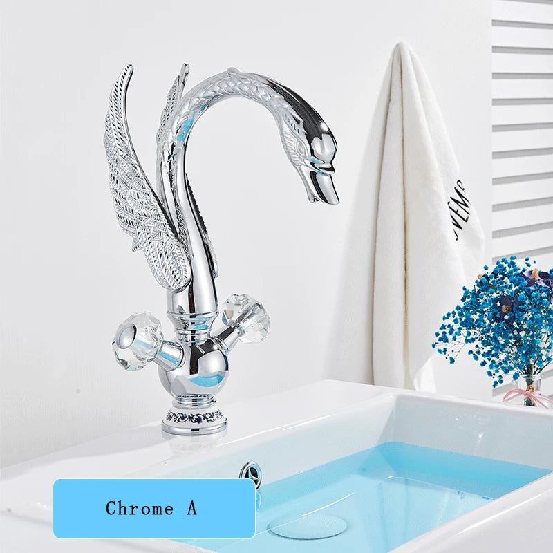 Saeuwtowy Deck Mounted Bathroom Basin Faucet Single Hole Mixer Tap