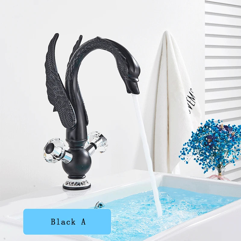 Saeuwtowy Deck Mounted Bathroom Basin Faucet Single Hole Mixer Tap