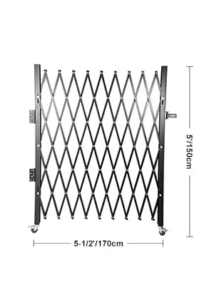 Single Folding Steel Security Gate Expandable Accordion Door