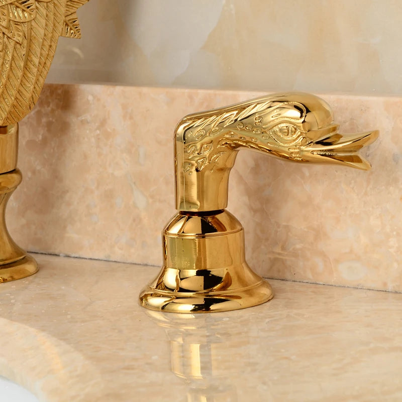 Wanmivezlo Dual Handle Deck Mounted Bathroom Basin Faucet