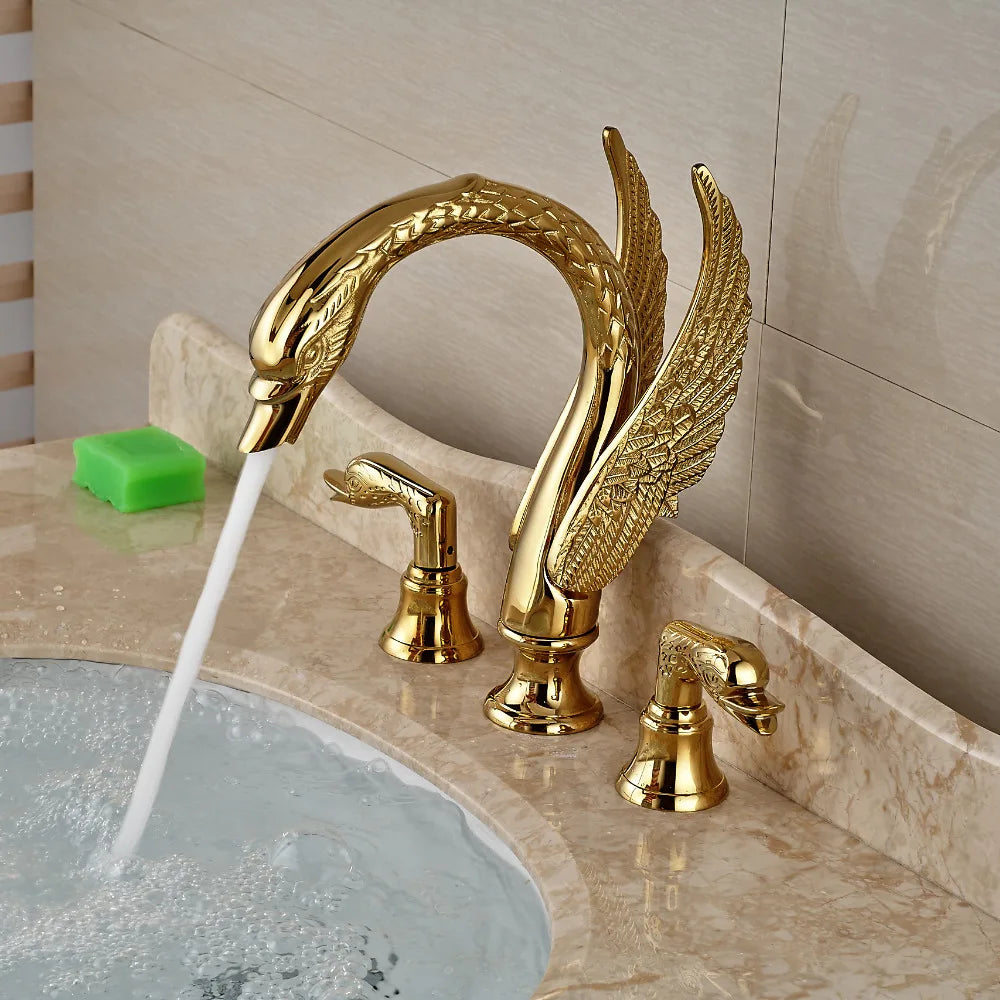 Wanmivezlo Dual Handle Deck Mounted Bathroom Basin Faucet