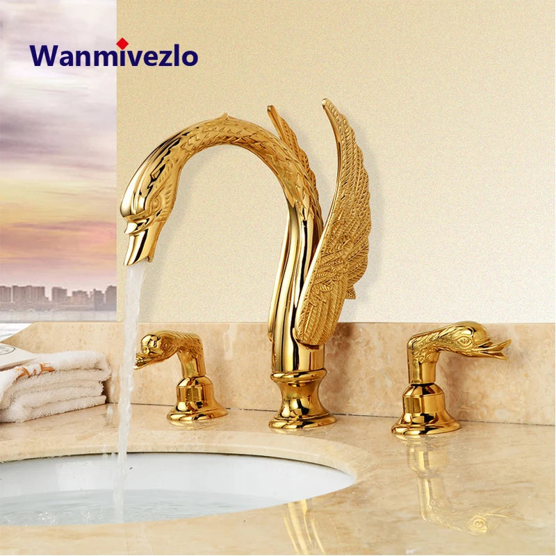 Wanmivezlo Dual Handle Deck Mounted Bathroom Basin Faucet
