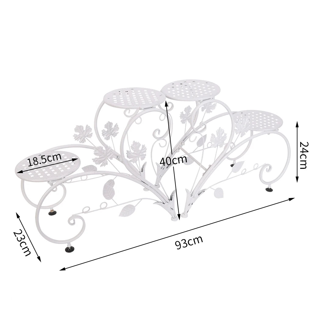 Wisfor Four Tier Metal Plant Stand For Indoor Outdoor Planters