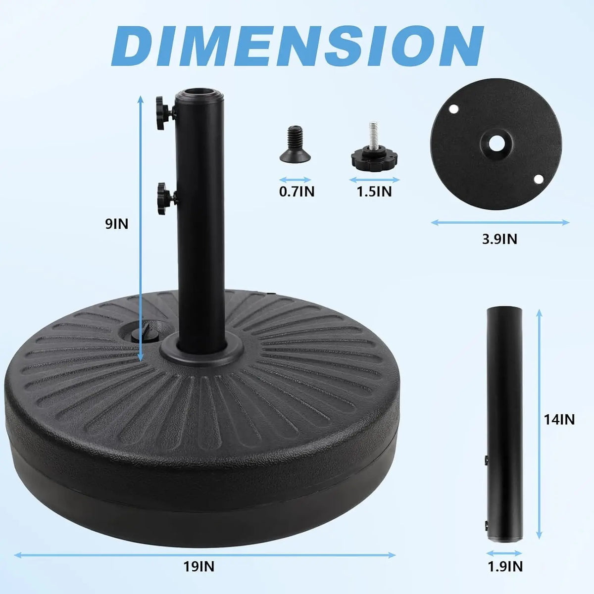 Outdoor Furniture Weighted Base Adjustable Anti Wind Umbrella Anchor