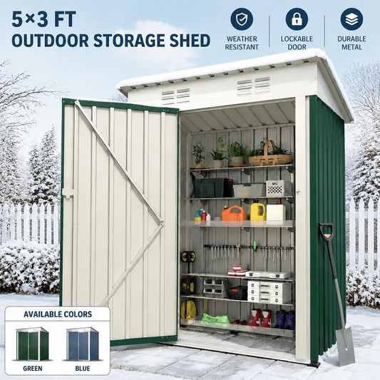 Heavy Duty Metal Outdoor Storage Shed With Lockable Door
