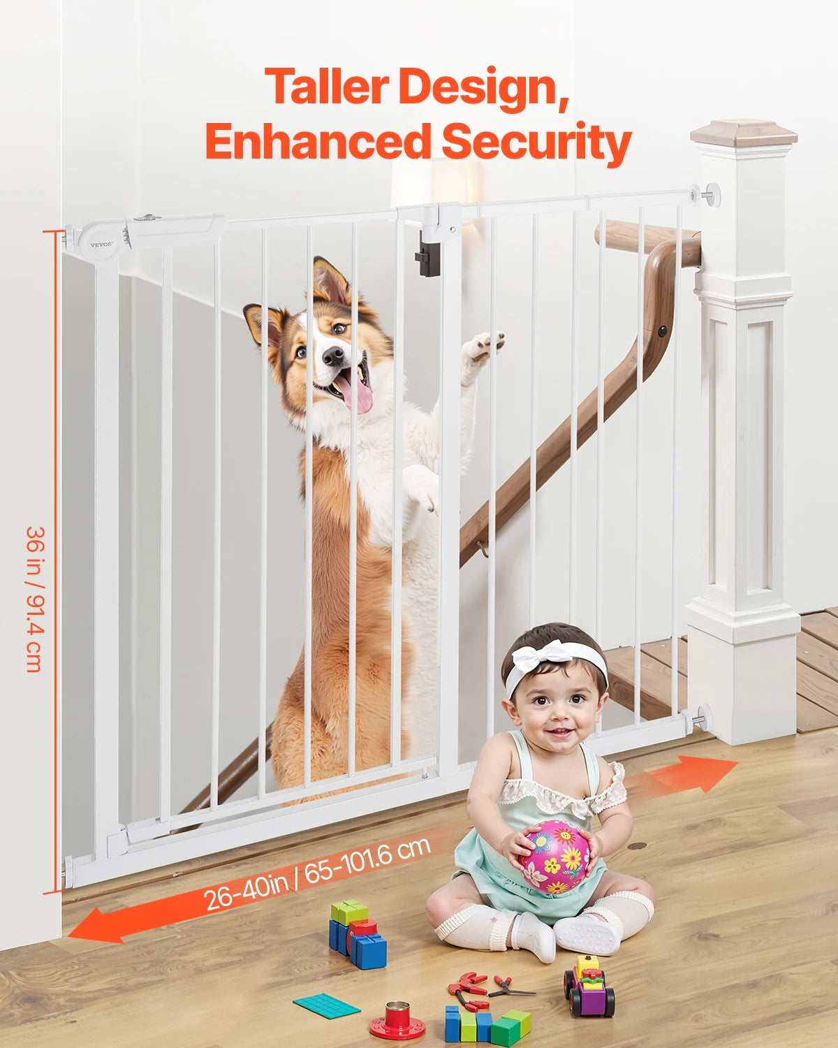 SucceBuy Pressure Mount Baby Gate For Dogs And Children