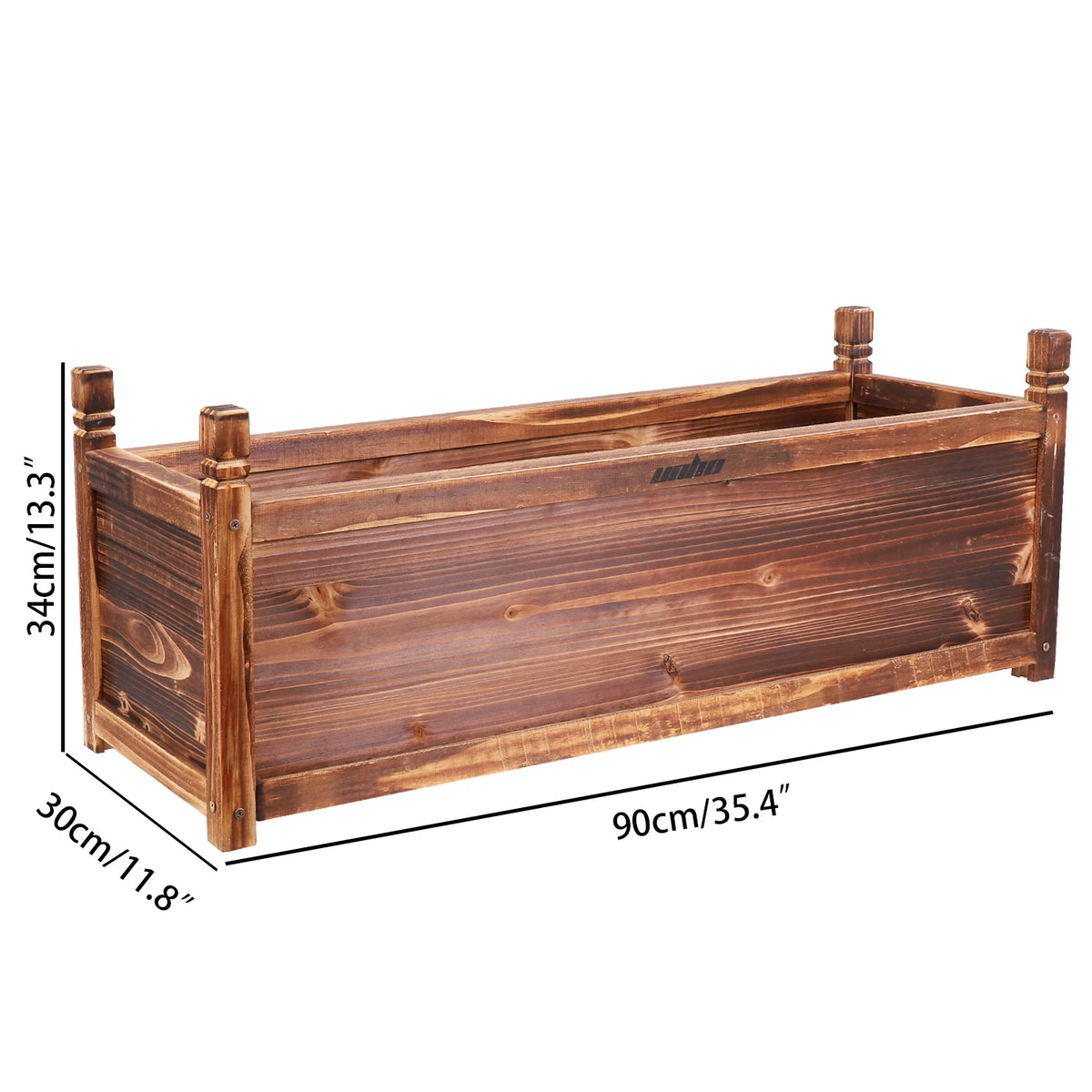 Durable Pine Wood Raised Flower Bed Planter For Garden Use