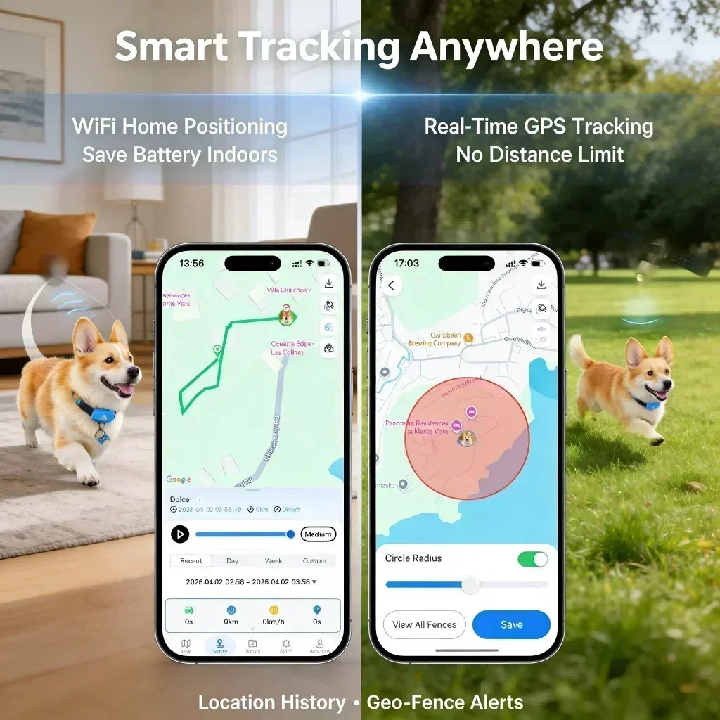 WANWAYTECH 4G GPS Pet Tracker With Real Time Alerts