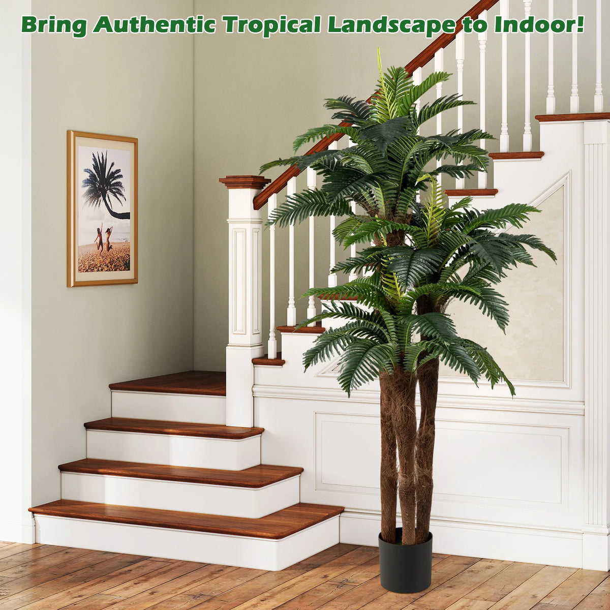 LIFEZEAL 2 Pack Artificial Palm Trees For Indoor Home Decoration