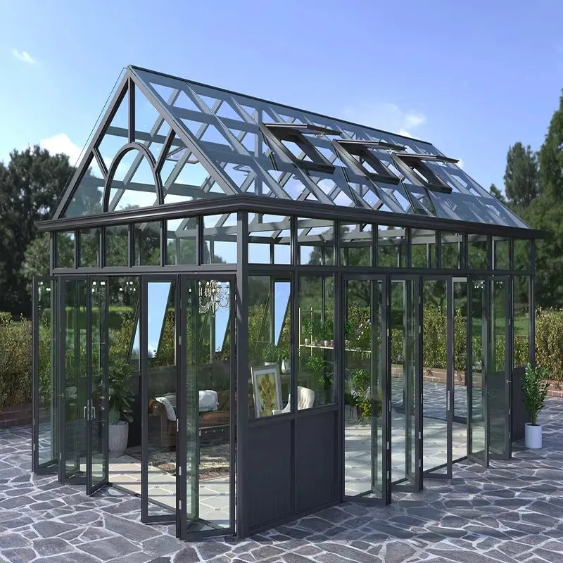 Waterproof Aluminum Glass Sunroom Conservatory For Garden Patios
