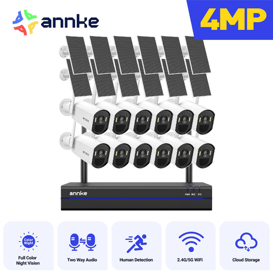 ANNKE 4MP Wireless Solar Security Camera System With NVR