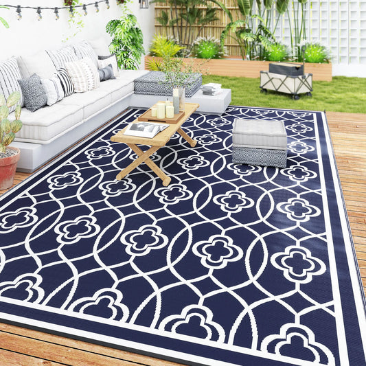 Outsunny Modern Rectangular Outdoor Geometric Floor Rug