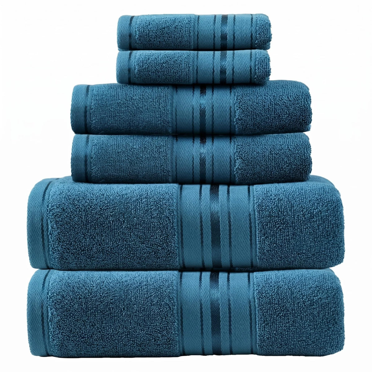 Premium 6 Piece 100 Percent Cotton Bath Towel Collection