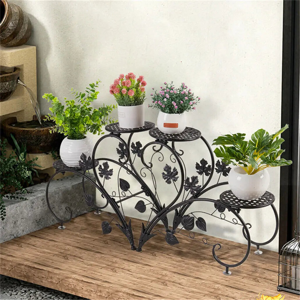 Wisfor Metal Plant Stand Display Shelf For Indoor Outdoor Decor
