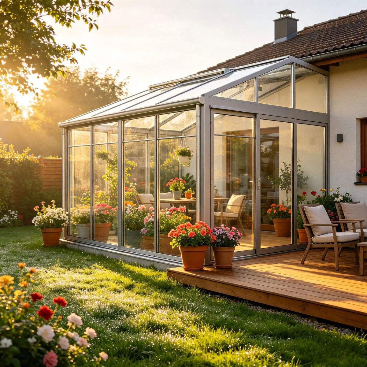Aluminum Glass Sunroom Outdoor Conservatory For Garden And Patio