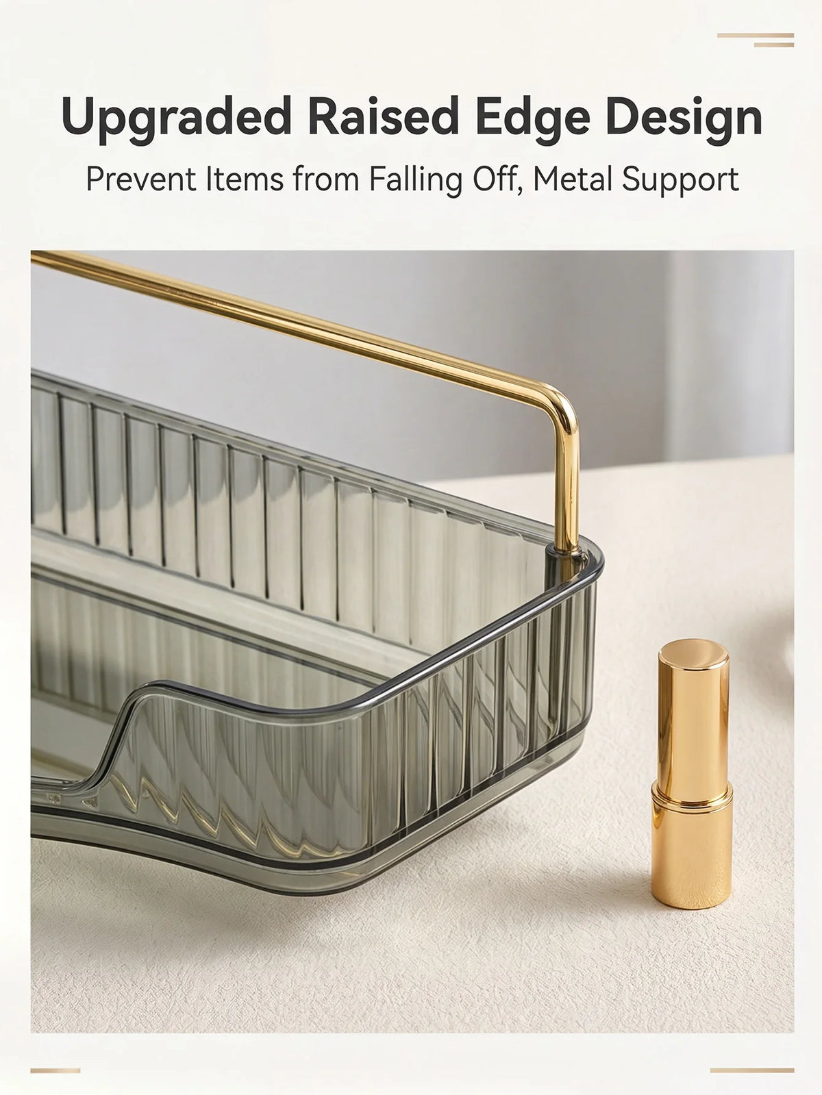 Bathroom Countertop Storage Organizer Rack With Hooks